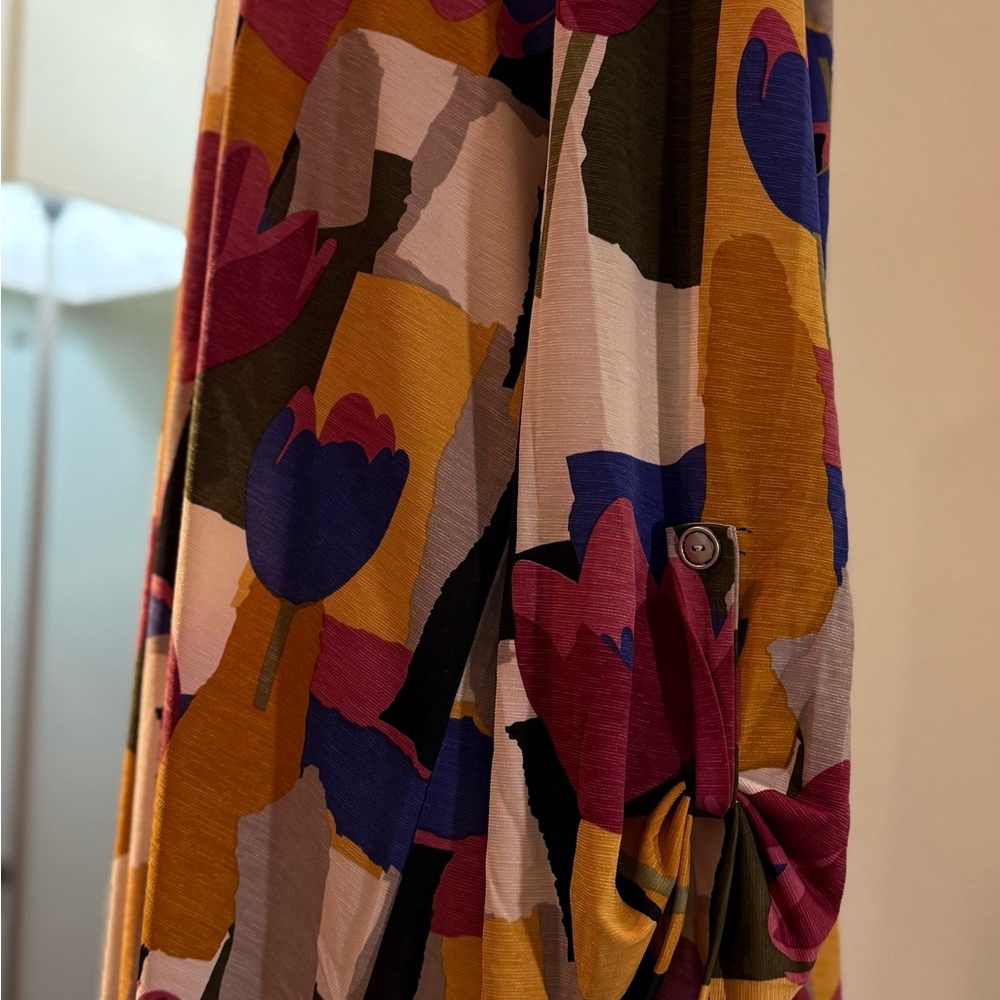 NWT Dear Scarlett Women's Boutique Abstract Floral Tunic Blouse Long Sleeves XL - Picture 9 of 16
